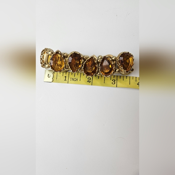 Necklace and Bracelet Set-Gold Tone w/ Yellow Stones - Picture 8 of 8